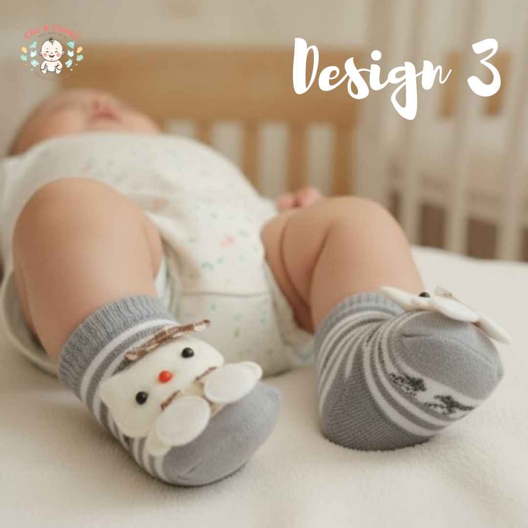 Cute 3D | Animal Baby Socks for Newborns | (0-3 Months)