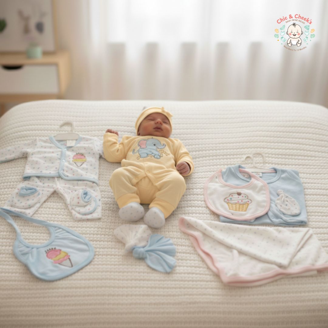 12 Pcs Baby Starter Pack | Newborn Essentials | Baby Store